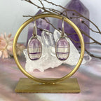 Purple Fluorite Silver Earrings