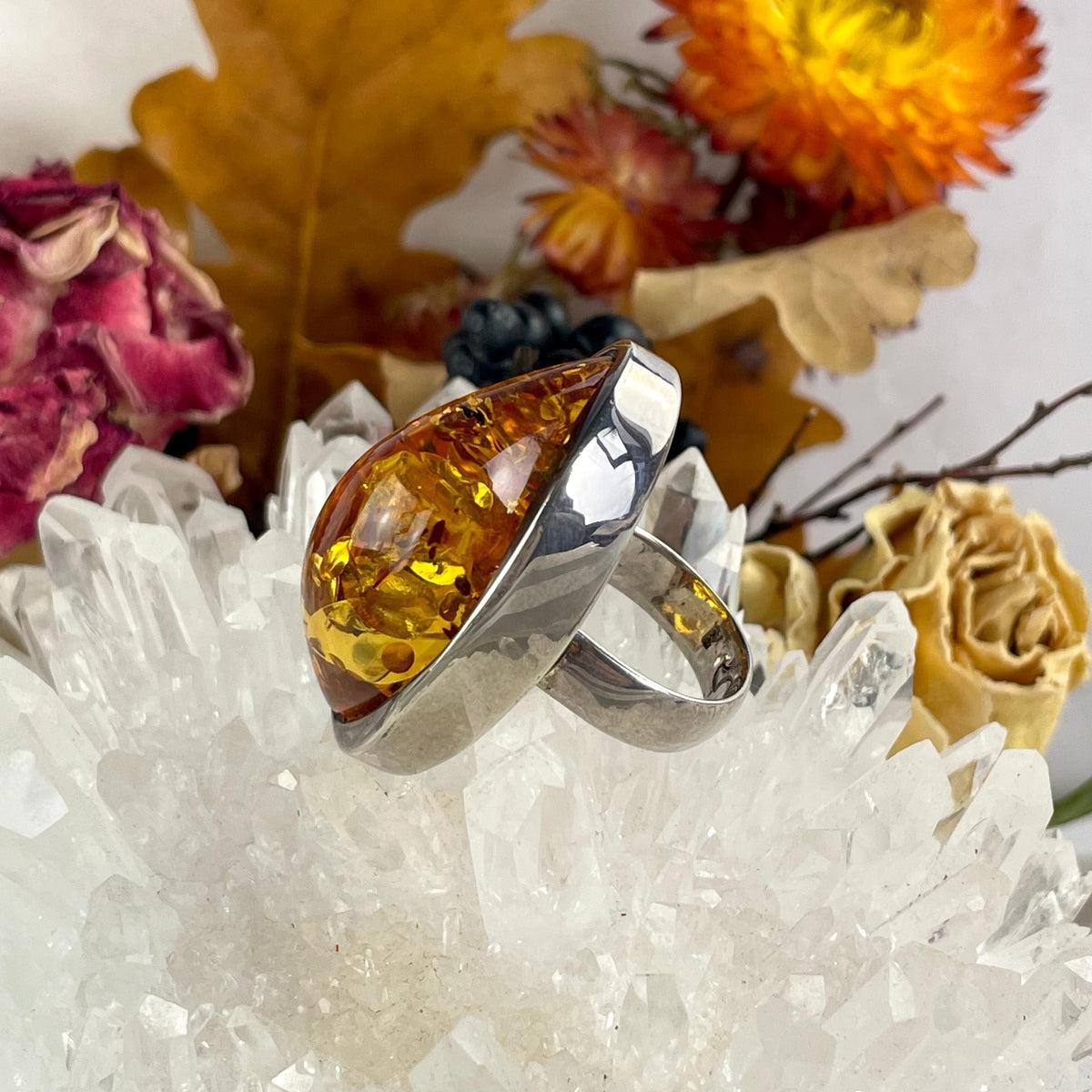 Modern Amber Ring