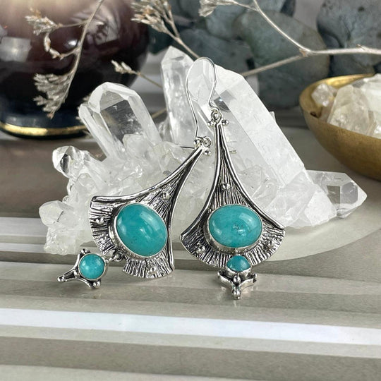 Amazonite Fan Earrings