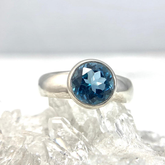 Blue Topaz Round Ring
