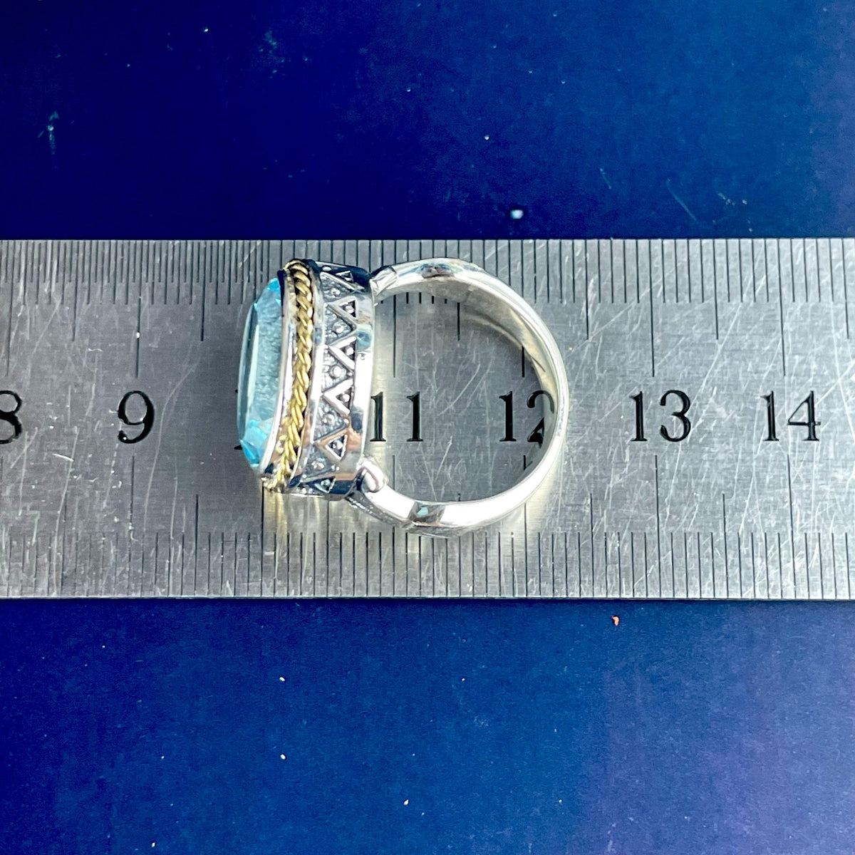 Blue Topaz Bohemian Design Ring