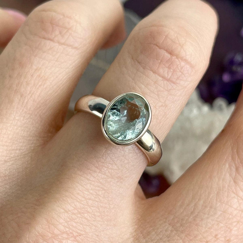 Light Blue Crystal Ring