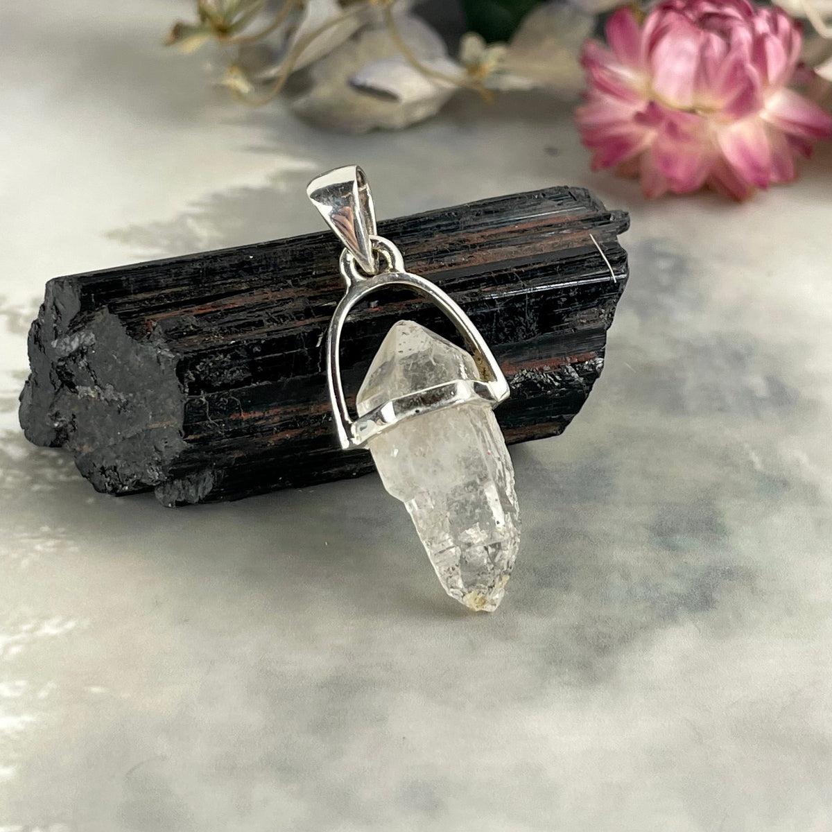 Tibetan Quartz Raw Small Double Terminated Point Pendant