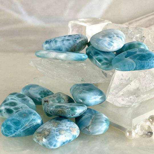 Larimar High Grade Tumbled Stones