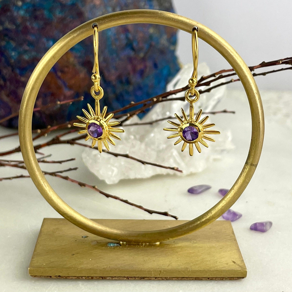 Amethyst In Yellow Gold Jewellery
