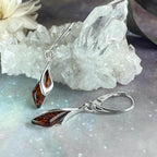 Cognac Amber Sterling Silver Earrings