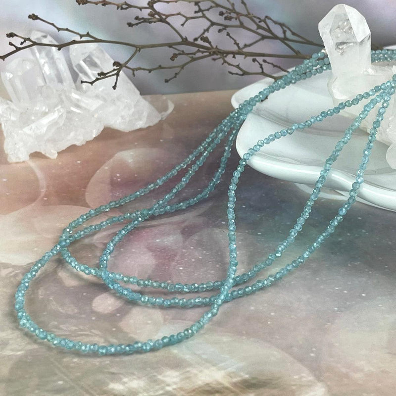 Multi Apatite Crystal 1-2mm Bead Necklace