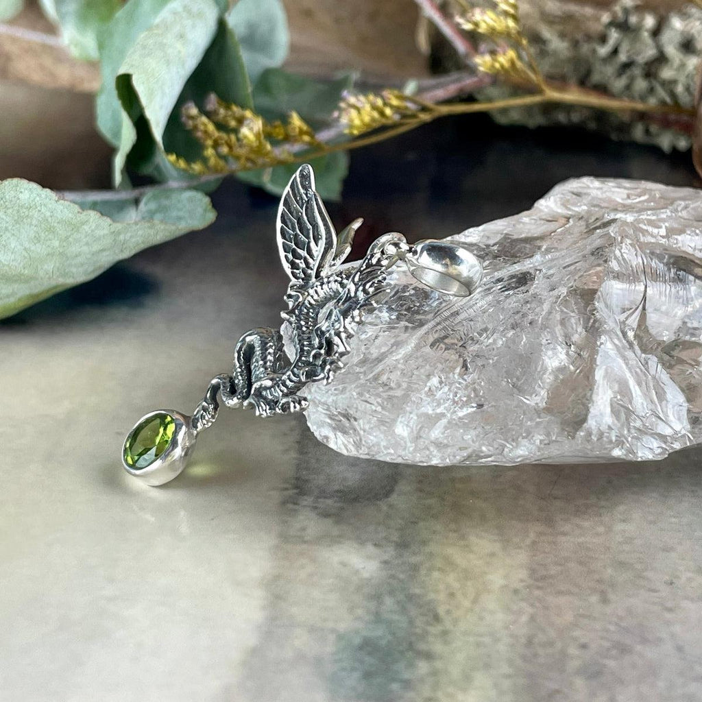 Green Crystal Dragon Pendant