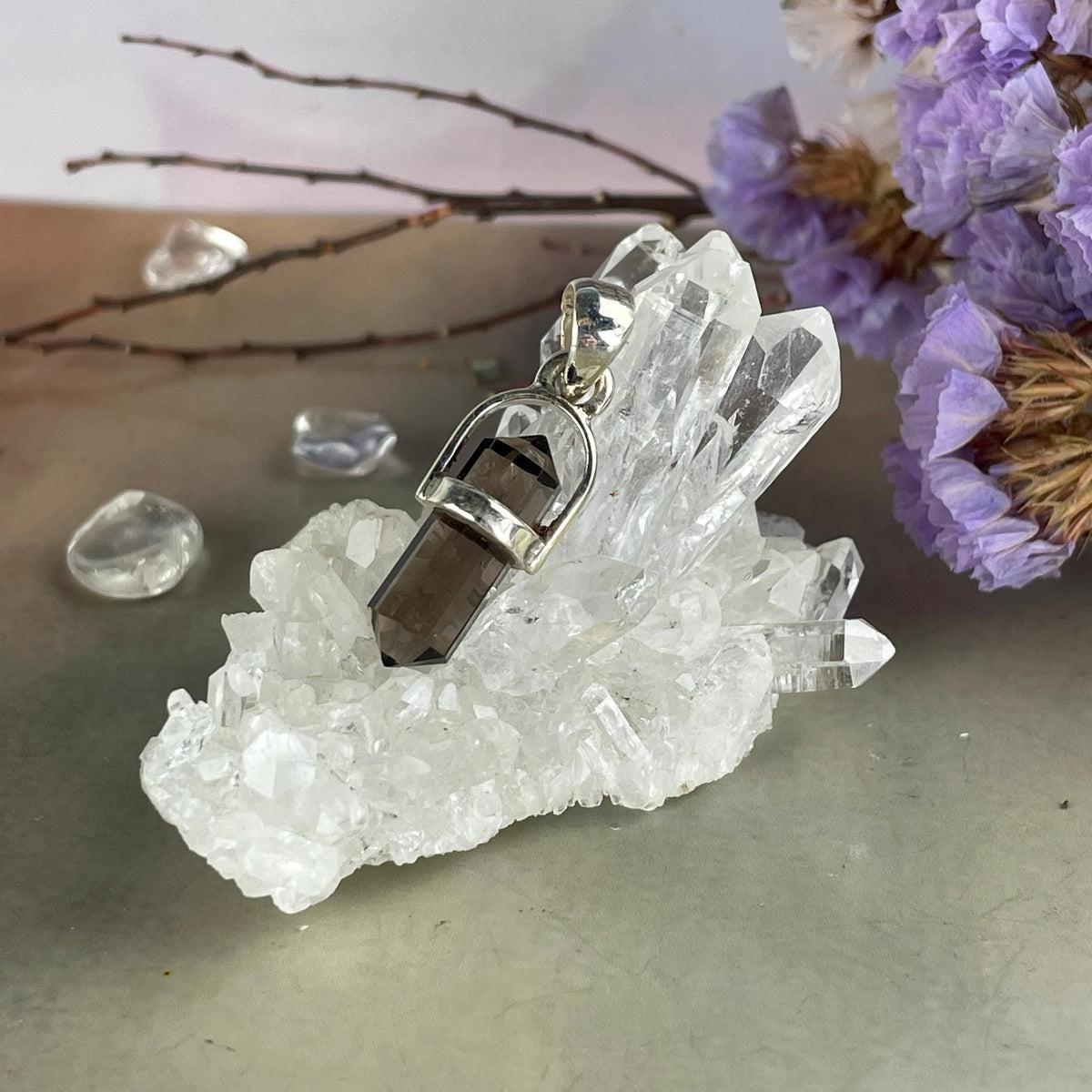 Smokey Quartz Crystal Pendant