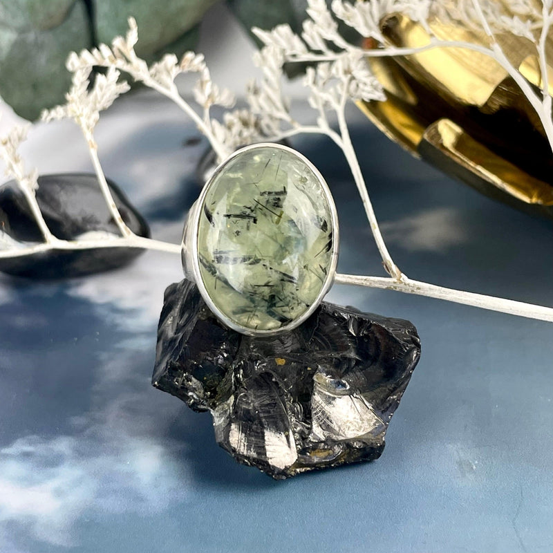 Prehnite And Epidote Small Size Ring