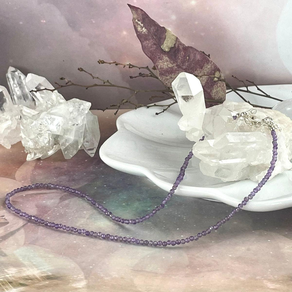 Amethyst Crystal Bead Necklace