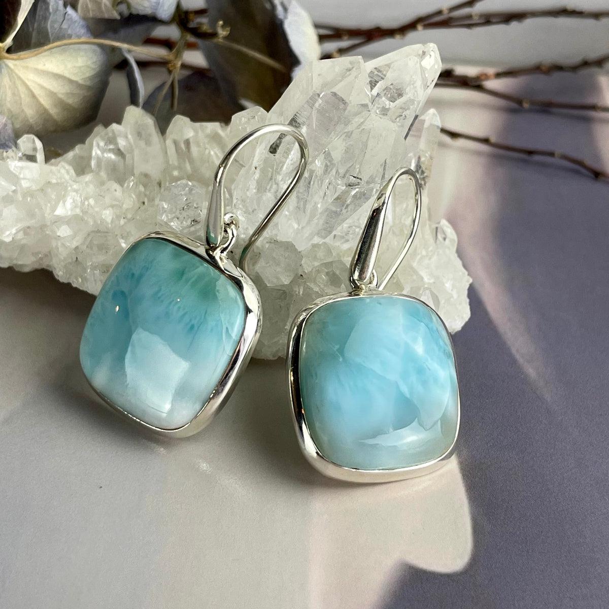 Larimar Sterling Silver Earrings