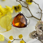 Triangle Amber Ring