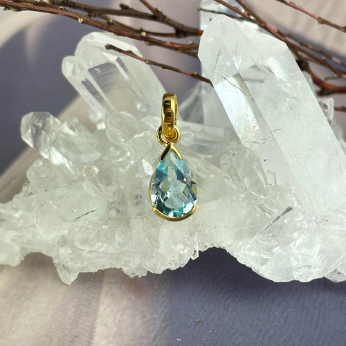 Blue Topaz Gold Jewellery Set
