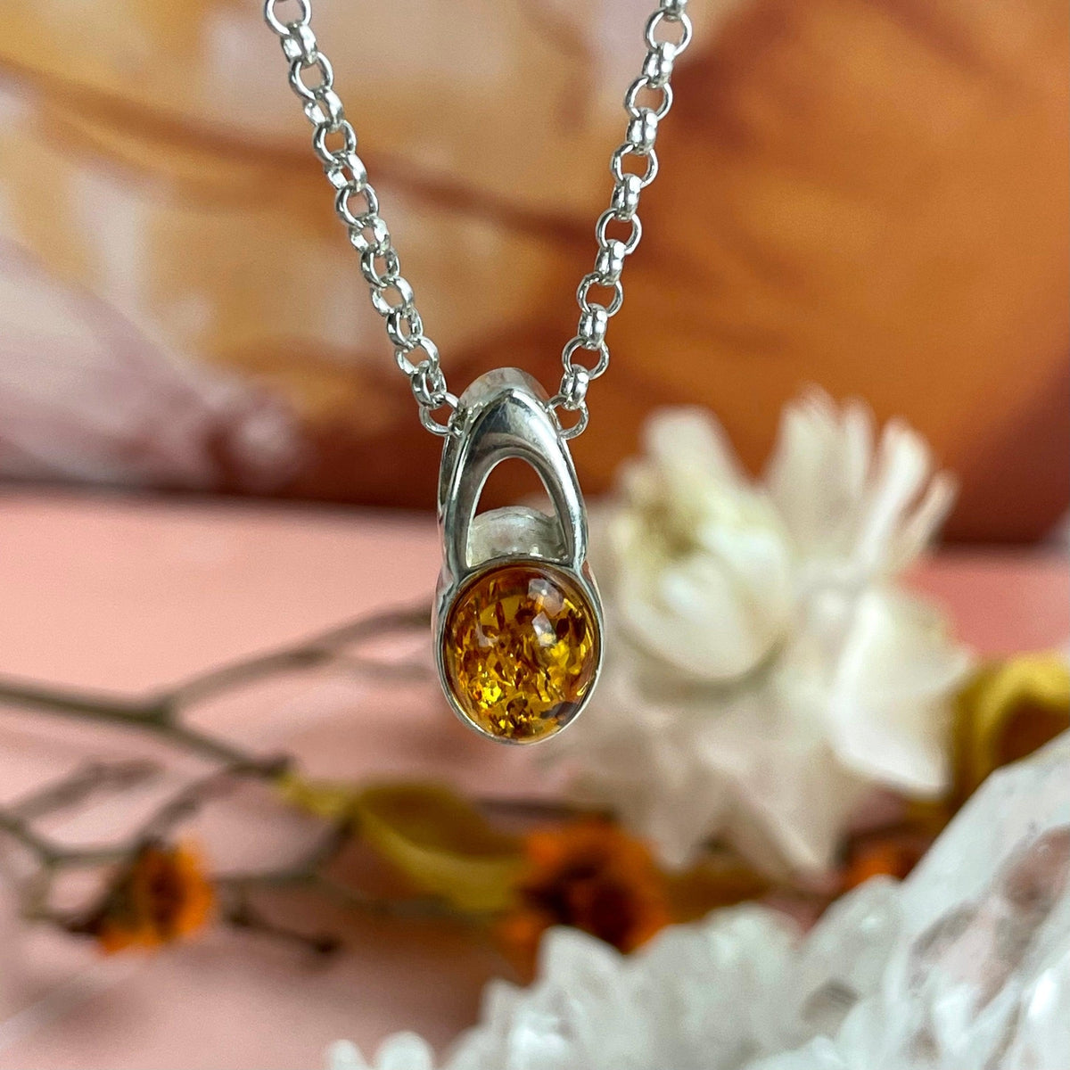 Baltic Amber Sterling Silver Pendant