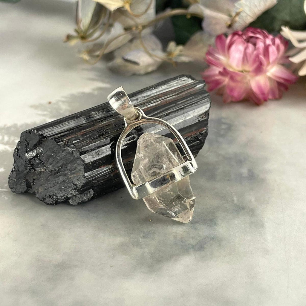Tibetan Quartz Raw Small Double Terminated Point Pendant