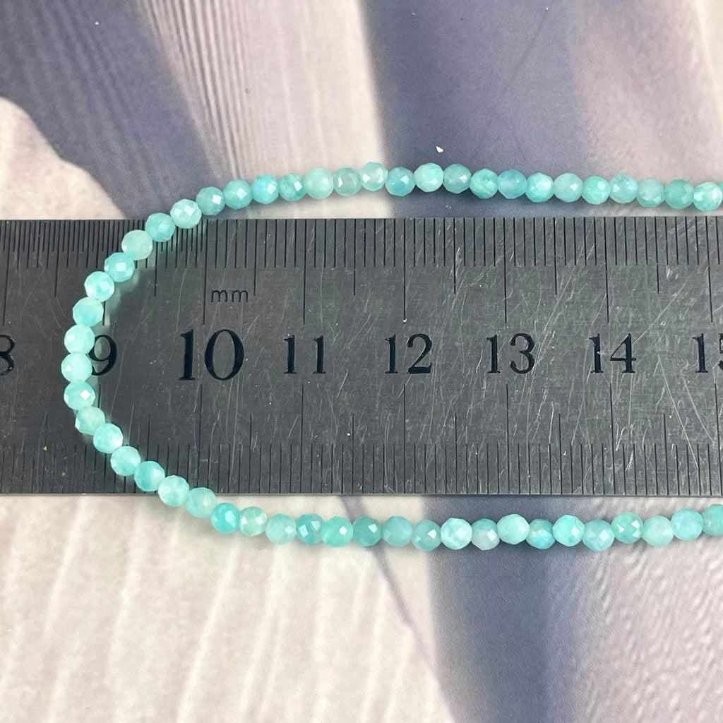 Amazonite Faceted 2-3mm Bead Necklace