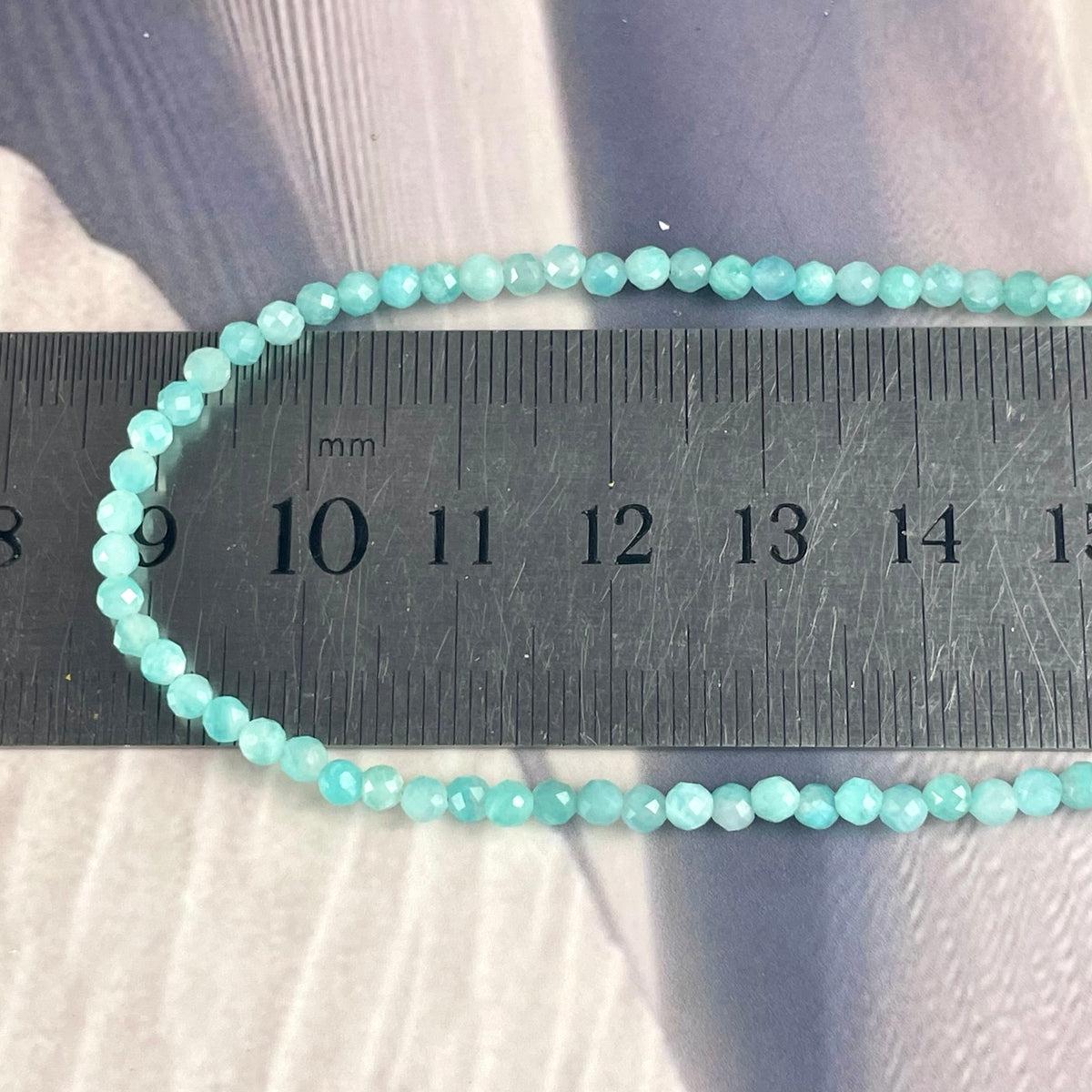 Amazonite Faceted 2-3mm Bead Necklace