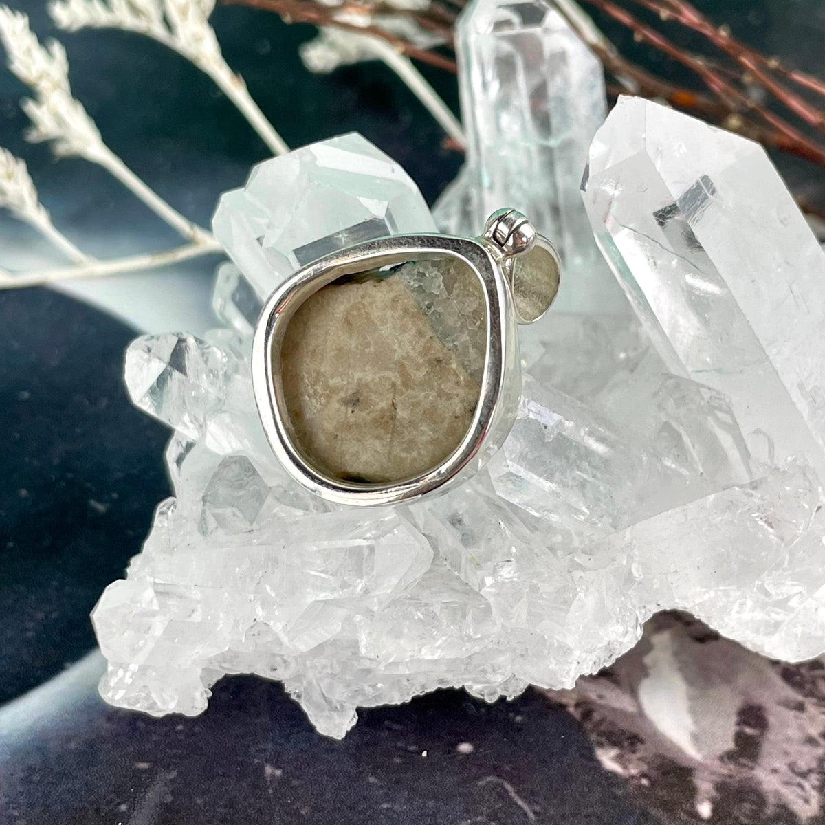 Dioptase In Silver Pendant