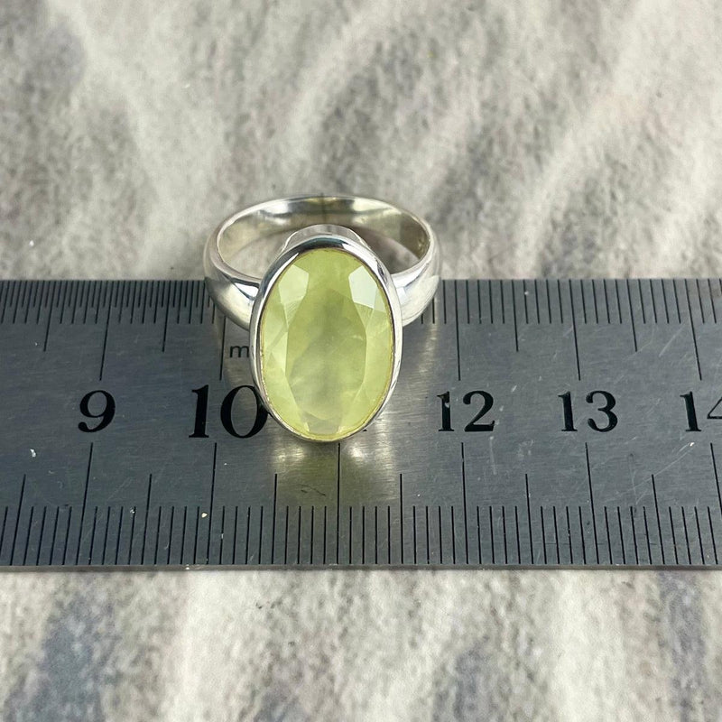 Oval Prehnite Ring