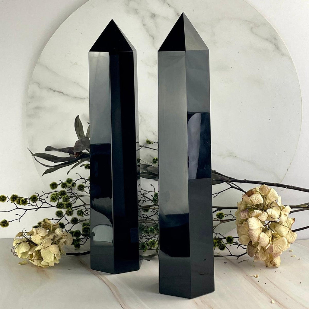 Tall Black Obsidian Point