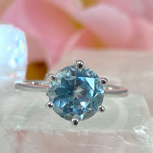 Brilliant Cut Blue Topaz Ring