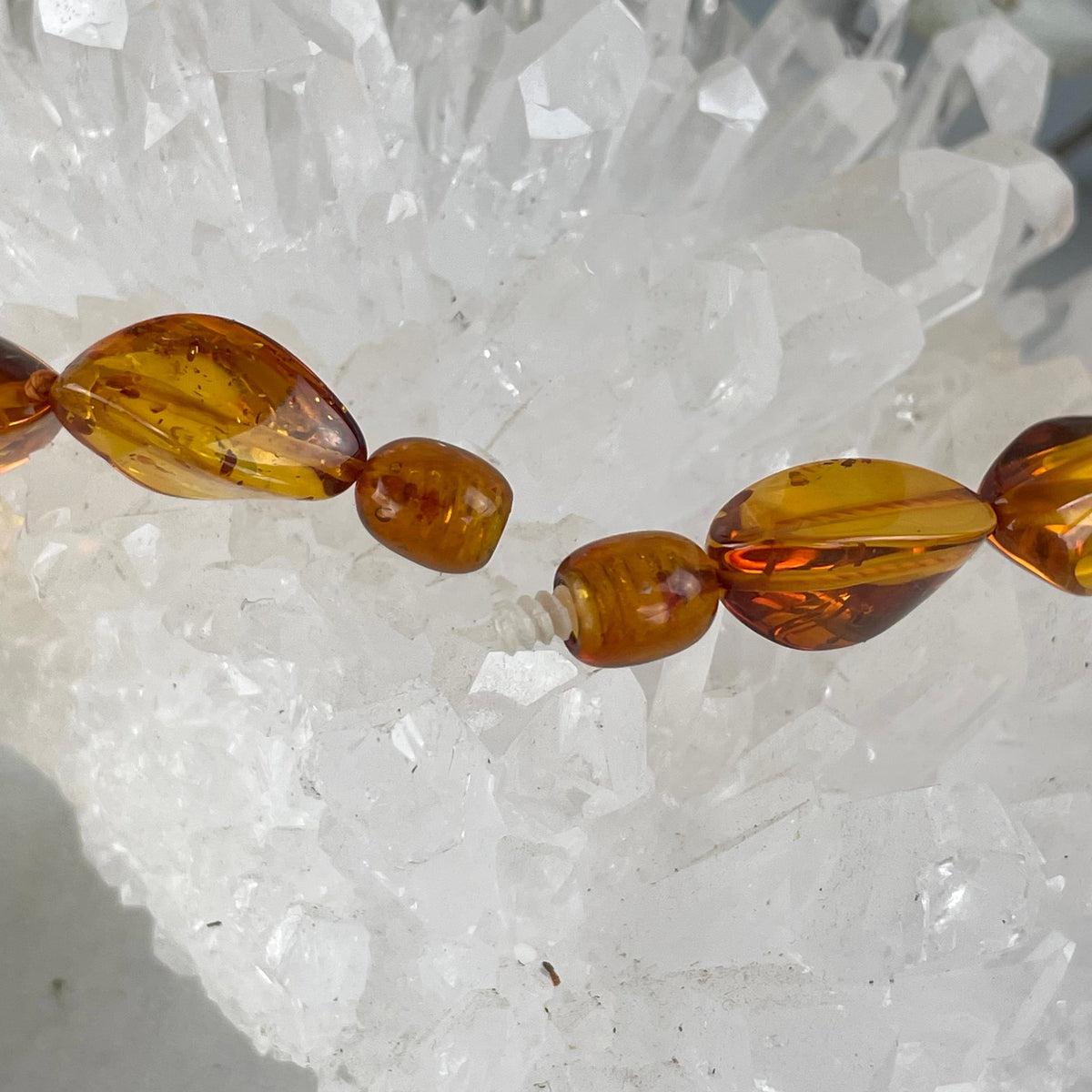 Freeform Amber Bead Necklace