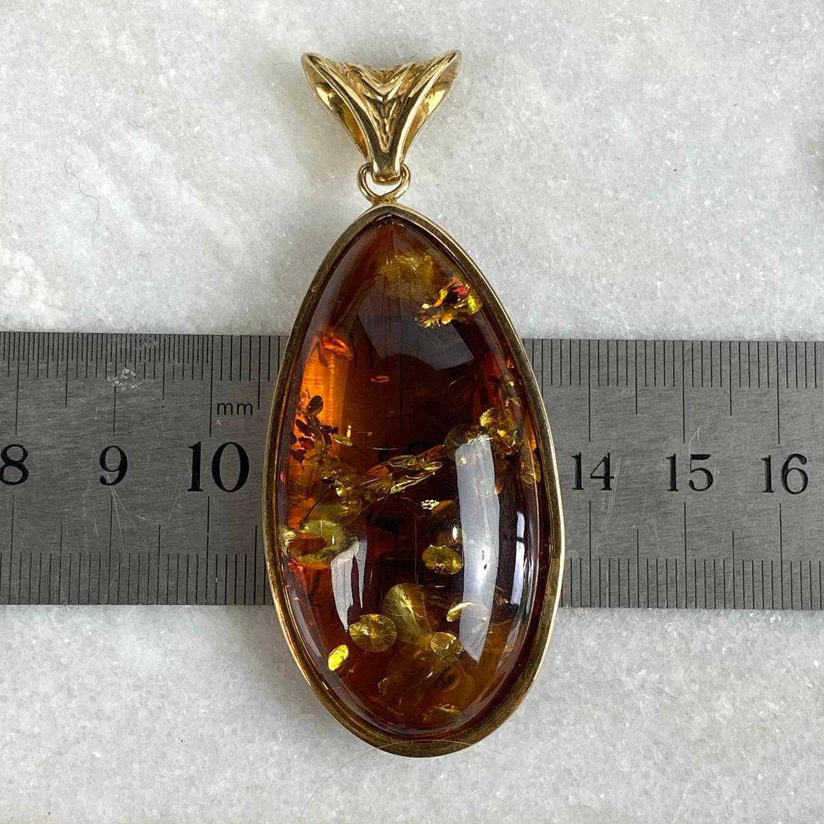 Amber Teardrop Pendant