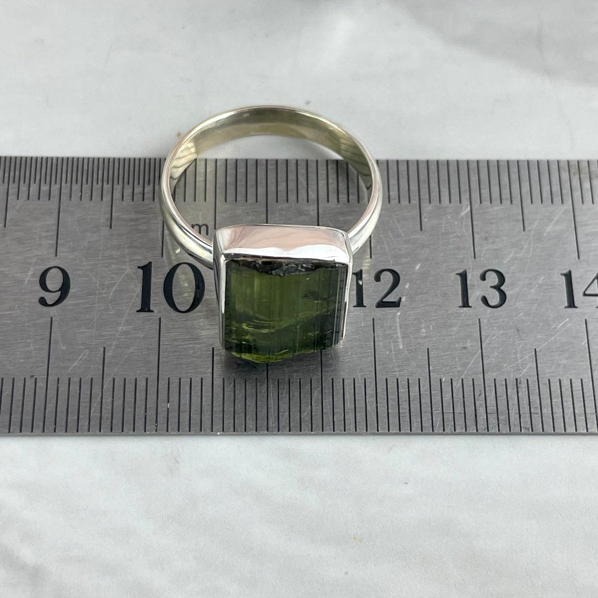 Raw Green Stone Ring