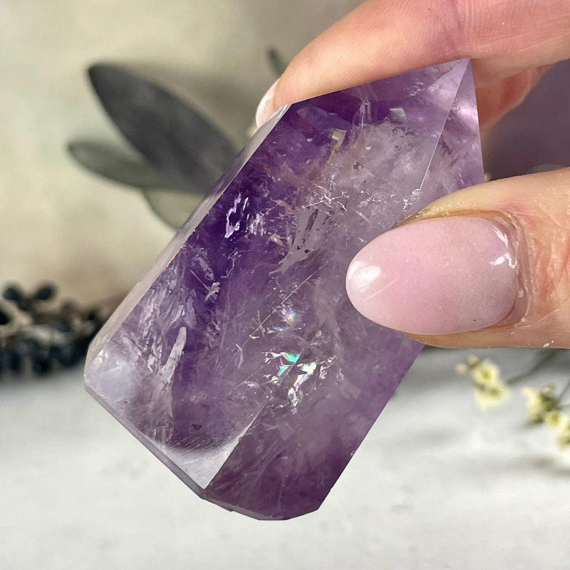 Amethyst Point With Rainbow Inclusions
