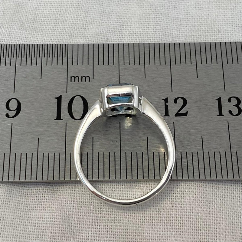Blue Topaz Emerald Cut Ring