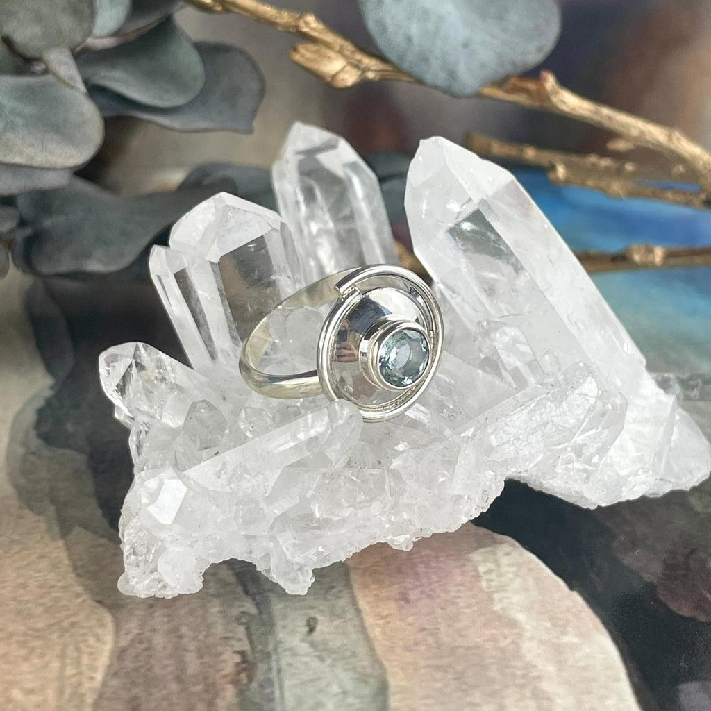 Aquamarine Modern Ring