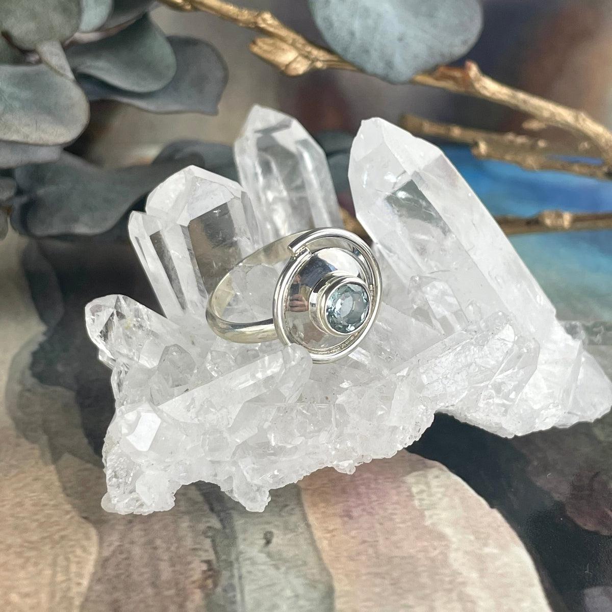 Aquamarine Modern Ring
