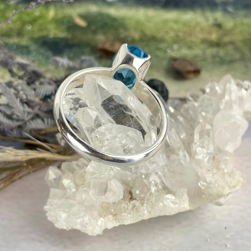 Large Size Blue Topaz Ring