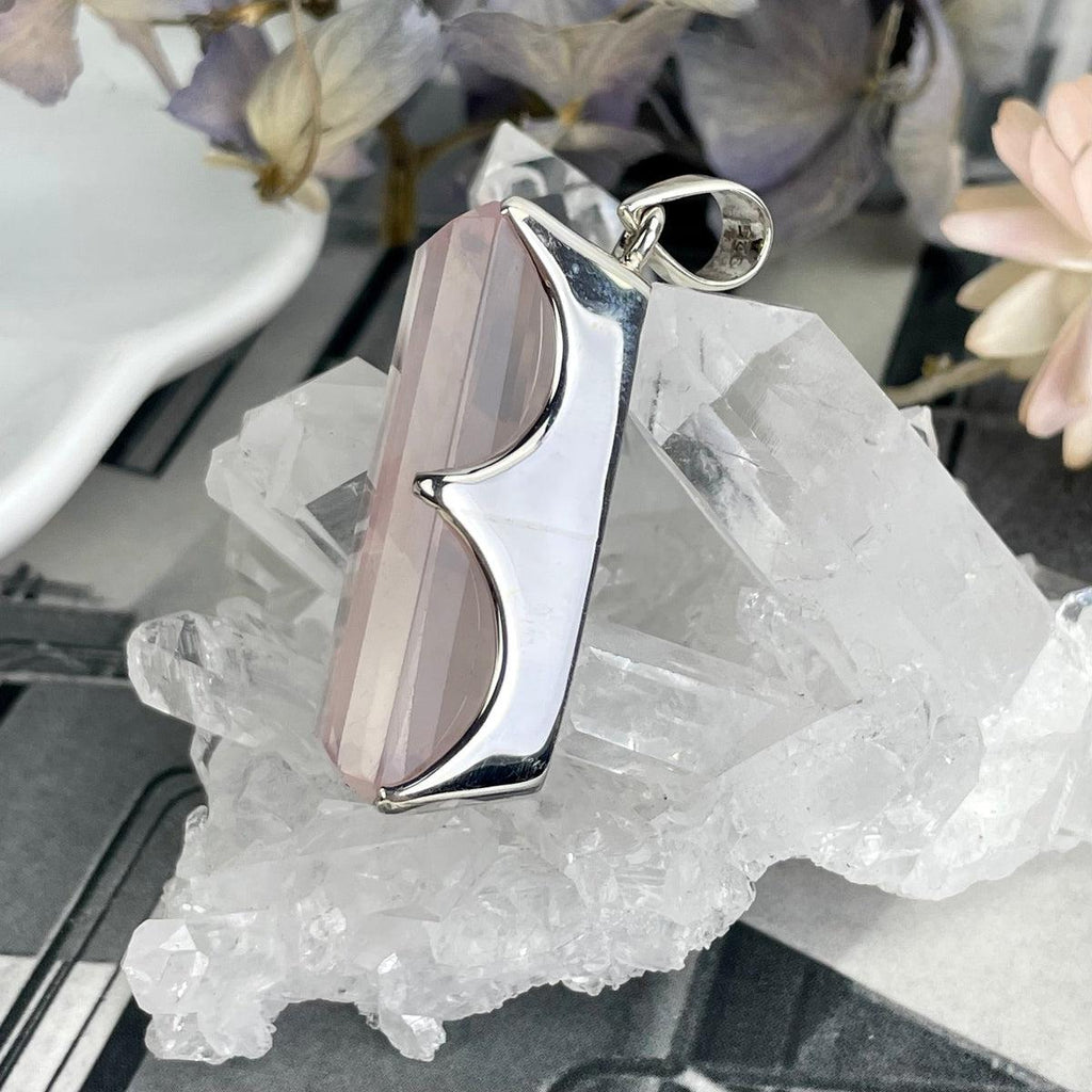 Rectangle Rose Quartz Pendant