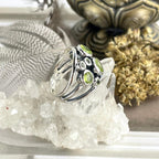 Green Gemstone Silver Ring