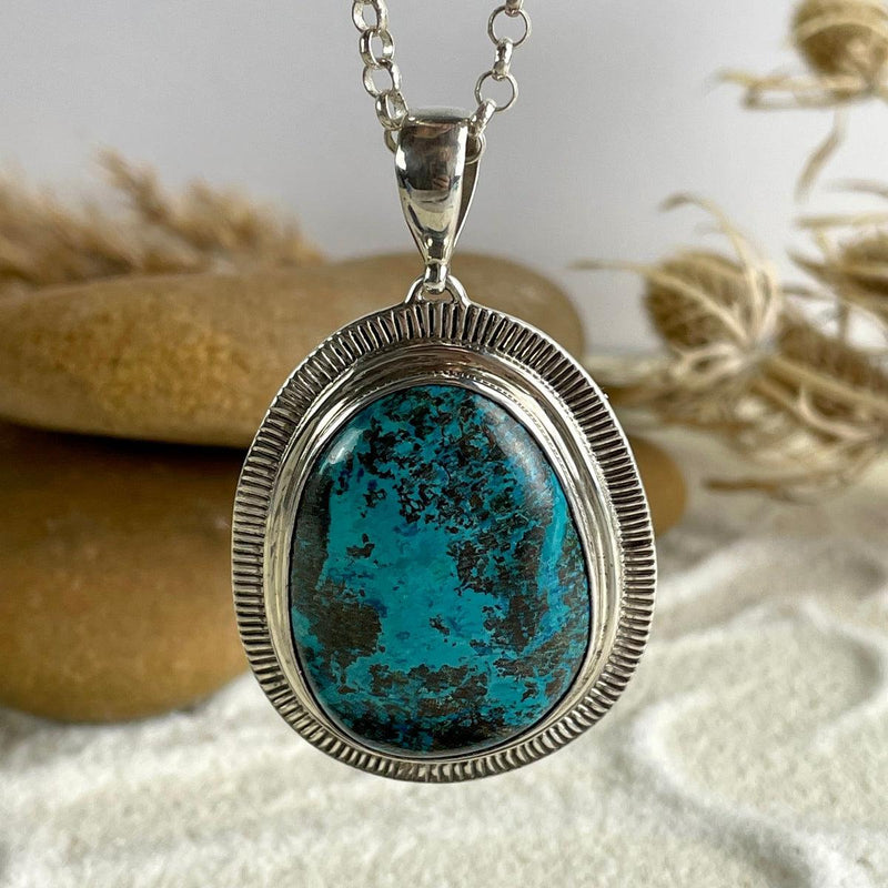 Chrysocolla Sterling Silver Pendant