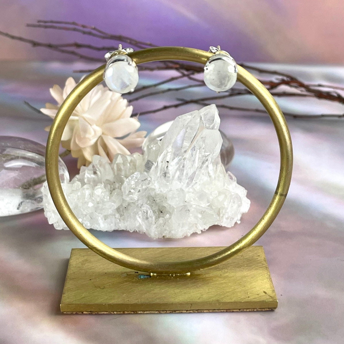 Crystal Round Stud Earrings