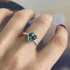 Crystal Silver Heart Ring