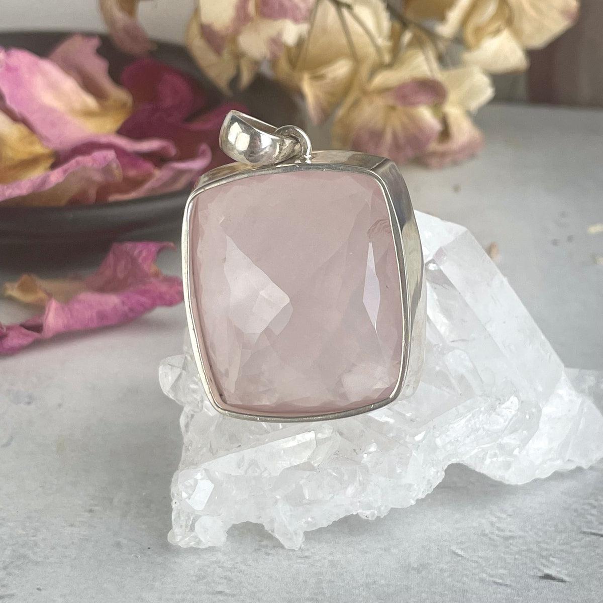 Large Rose Quartz Gemstone Pendant