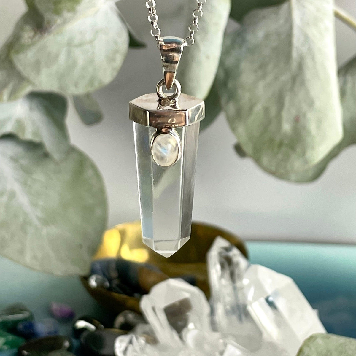 Clear Quartz Crystal Point Pendant
