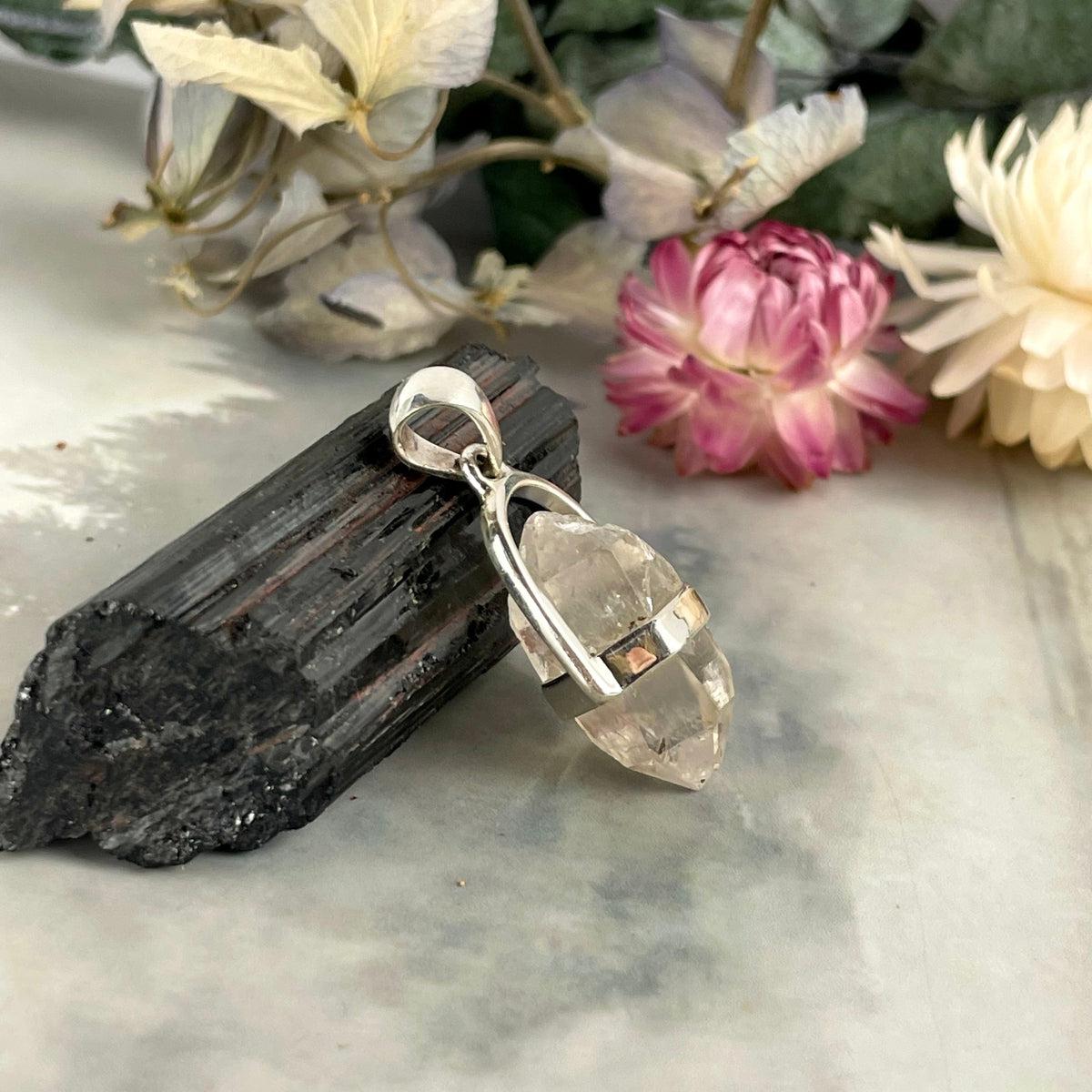 Tibetan Quartz Raw Small Double Terminated Point Pendant