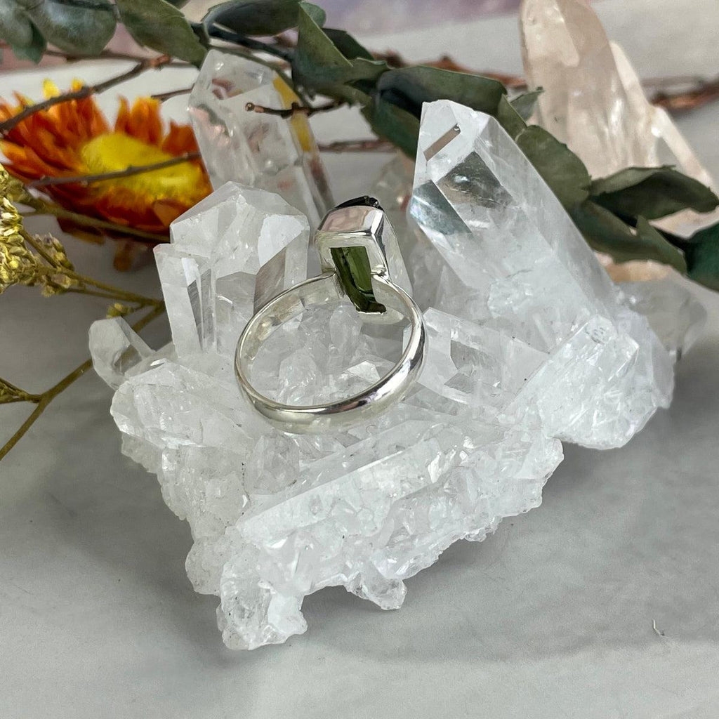 Raw Green Crystal Ring