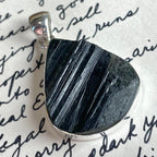 Teardrop Raw Black Tourmaline Pendant