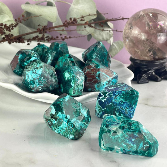 Shattuckite, Dioptase & Chrysocolla Large Tumbled Stones