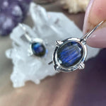 Blue Labradorite Silver Earrings