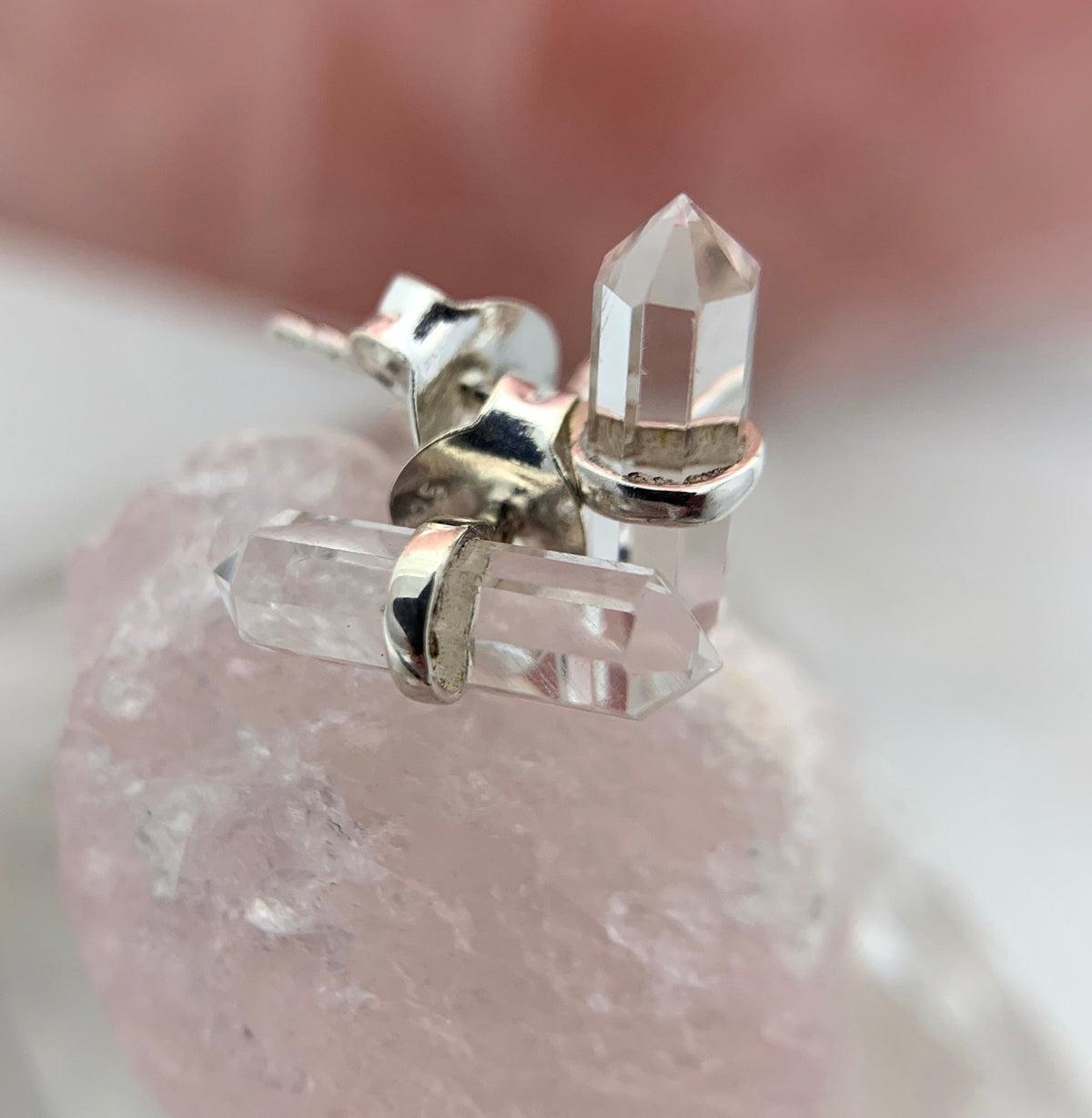 Clear Quartz Sterling Silver Studs
