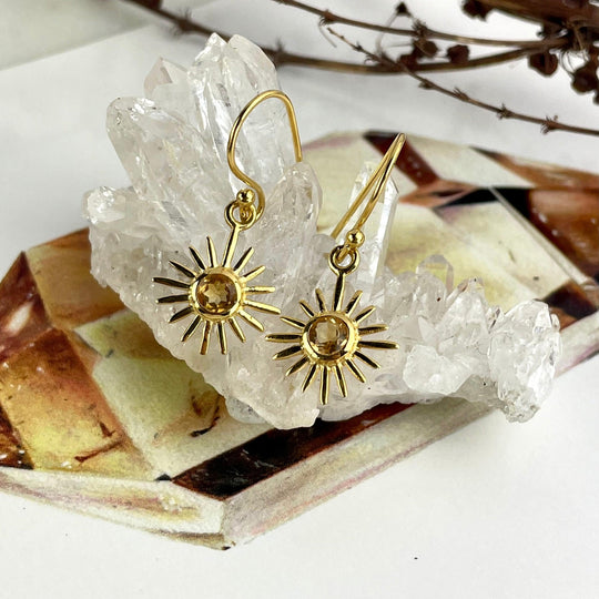 Citrine Sun Gold Earrings