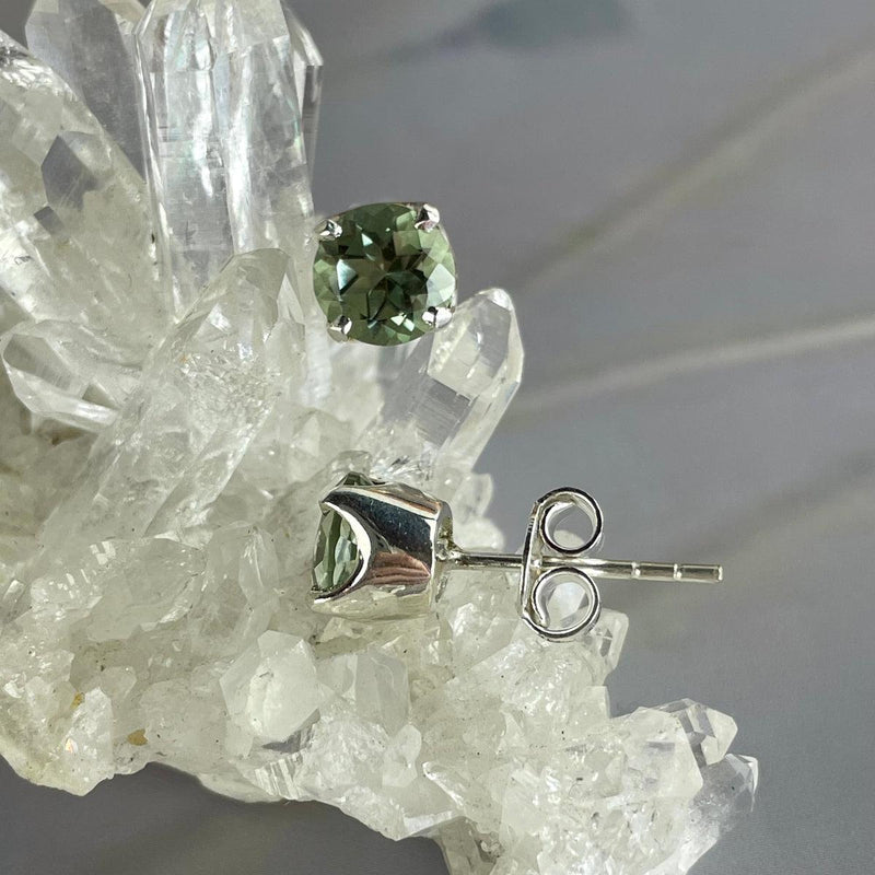 Green Crystal Stud Earrings