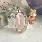 Pink Crystal Silver Pendant